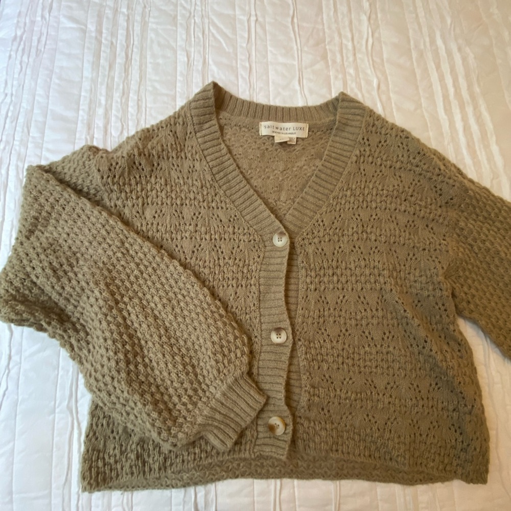 Saltwater Luxe green cardigan sweater